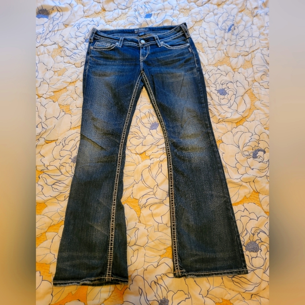 Silver pioneer flap jeans